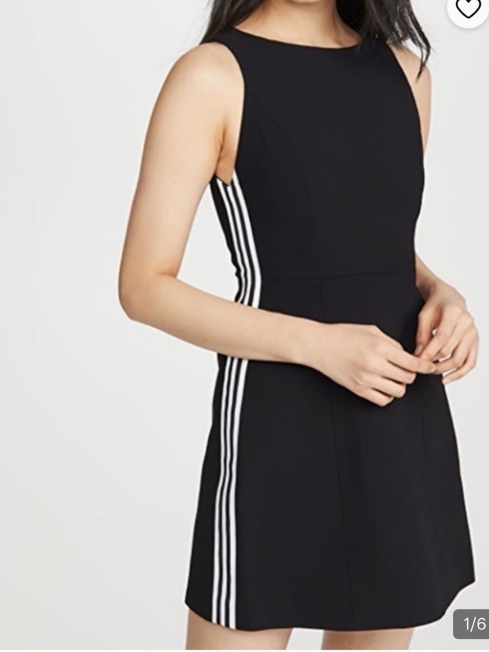 Alice + Olivia Black A-Line Dress with White Side Stripes